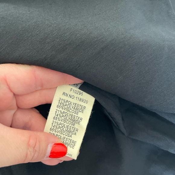 FRNCH Navy Orange stripe Aline skirt - Picture 10 of 11